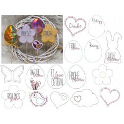 Stickserie ITH - Blumenstecker Frühling